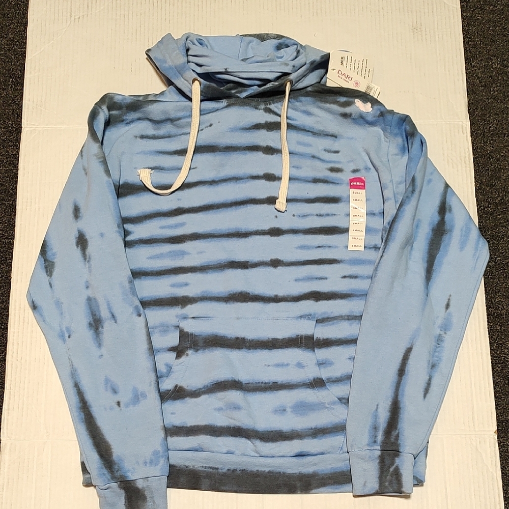 Ladies Blue Tie-Dye Hoodie Size S Built In Dickie Make An Offer